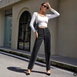 High Waisted Slim Fit Straight Leg Jeans Womens Autumn Winter Collection Casual Wear Ready to Sh