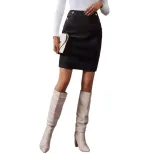 High Waisted Corduroy Midi Skirt Chic Lady Style Versatile for Casual or Formal Wear Pre Order A