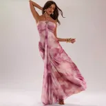 Summer Womens Tie Dye Backless Bodycon Dress Stylish Sexy Halter Neck Comfortable Fabric Perfect for Parties and