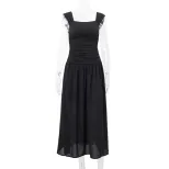 Fashionable Womens Fall Winter Dress Square Neck Ruffled Hem Waist Defining Sheer Fabric Perfect