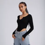 Womens Streetwear T Shirt Spring Summer Collection Fashionable Reverse Stitch Design Wholesale A