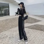 欧洲站牛仔裤女2023春季新款韩版学生百搭宽松高腰显瘦阔腿直筒裤