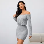 Off Shoulder Bodycon Dress Sexy Fit Short Length Spring Summer Style Wholesale Available custom