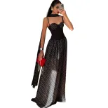 Summer Womens Dress Sexy Backless Halter Neck Trendy Polka Dot Design Perfect for Parties and Ev
