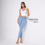 High Waisted Slim Fit Blue Denim Jeans Womens Casual Style Perfect for Everyday Wear Wholesale A
