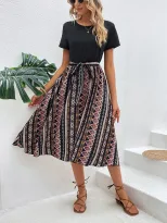 Fashionable Womens Loose Vacation Dress Spring Summer Collection Comfortable Fit Trendy Design O