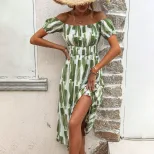Off Shoulder Dress Casual Vacation Style Elegant Design Perfect for Summer Events Wholesale Avai