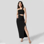 Off Shoulder Midi Dress Sexy Sleeveless High Waisted Backless Summer Fashion for Parties or Casu