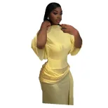 Backless Maxi Dress Sexy Solid Color Loose Fit Comfortable Side Slit Adjustable Straps Perfect f