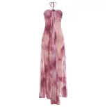 Summer Womens Tie Dye Backless Bodycon Dress Stylish Sexy Halter Neck Comfortable Fabric Perfect for Parties and