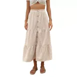 Casual Midi Skirt for Women Solid Color Comfortable Fit Versatile Style Perfect for Autumn Wear