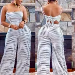 Polka Dot Print Strapless Jumpsuit Womens Fashion Trendy Design Comfortable Fit Perfect for Summ
