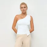 Summer Womens T Shirt Sleeveless Irregular Hem Solid Color Simple and Sexy Casual Wear for Every