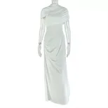 Casual Womens Dress Solid Color Loose Fit Short Sleeve Asymmetrical Hem Comfortable Homewear Who