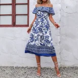 Floral Print Strapless Dress Casual Fashionable Trendy Summer Wear for Women Wholesale Available