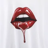 Casual Graphic T Shirt Sexy Lip Print Versatile Style Comfortable Fabric Perfect for Everyday We