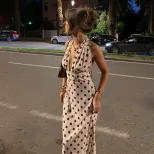 Summer Womens Dress Fashionable Polka Dot Print Sexy Halter Neck Backless Bodycon Maxi Perfect f