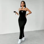 Strapless Bodycon Dress Backless Design Slim Fit Elegant Style Perfect for Parties and Events Re