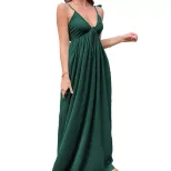 Womens A Line Maxi Dress Sexy Backless Waist Defining Adjustable Spaghetti Straps Perfect for Be