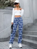 Womens Casual Slim Fit Straight Leg Denim Jeans High Quality Craftsmanship Comfortable Fabric Ve