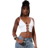 Sexy Womens Crop Top Slim Fit Short Sleeve Lightweight Fabric Spring Summer Fashion Wholesale Av