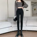 时尚弹力牛仔裤女2023新款春秋高腰修身显高显瘦小脚紧身铅笔裤子