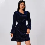 Velvet Mini Dress Starry Sequin Design Spring Summer Style Elegant Evening Wear Wholesale Availa