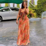 Fashionable Womens Bodycon Dress Floral Print Sleeveless Slim Fit Casual Style Perfect for Vacat
