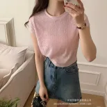 Summer Womens Sheer Mesh Top Short Sleeve Sequin Detail Pastel Colors Casual Wear Wholesale Avai