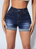 Womens Stretch Denim Shorts Casual Fit High Waist Versatile Style Ready to Ship Low MOQ wholesal