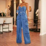 Wide Leg Jeans Casual Style Fashionable Design Comfortable Fit Perfect for Everyday Wear Ready t