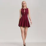 Summer Womens Dress Slim Fit Waist Defining Bow Detail Sleeveless Elegant Style Perfect for Part