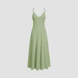 A Line Dress Slimming Fit Waist Defined Sleeveless Chic Design for Casual or Formal Occasions Wh