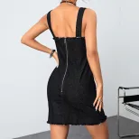 Casual Denim Slip Dress Womens Fashion Sleeveless Comfortable Fit Trendy Style Perfect for Summe