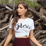 Loose Fit Summer T Shirt Womens Short Sleeve Round Neck Floral Print Casual Wear for Everyday Us