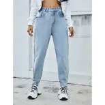High Waisted Wide Leg Jeans Loose Fit Slimming Design Denim Fabric Casual Wear for Women Wholesa
