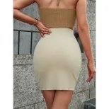 High Waisted Ruched Drawstring Skirt Casual Slim Fit Elegant Design Perfect for Summer Outings W