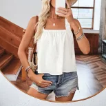 Womens Ribbed Tank Top Elastic Solid Color Comfortable Fit Summer Casual Wear Wholesale Availabl