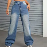 Wide Leg High Waisted Jeans Flattering Fit Floor Length Casual Style Wholesale Available factory