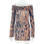 Fashionable Slim Fit Off Shoulder Long Sleeve Dress Bodycon Backless Street Style Perfect for Wo