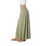 Fashionable Womens Maxi Skirt Loose Fit Knitted Color Block Design Elegant Draping Casual Wear R