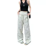 Summer Womens Casual Pants Lace Trim Bow Detail Loose Fit Wide Leg Perfect for Everyday Wear Wholesale Available