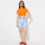 Loose Fit Floral Print Denim Shorts Womens Casual Summer Wear Stylish and Comfortable Wholesale
