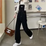 2023春秋装新款减龄连体裤女学生韩版宽松直筒显瘦休闲牛仔背带裤