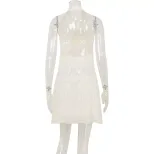 Summer Sexy Backless Lace Dress Slim Fit Halter Neck Elegant Style Perfect for Parties and Night