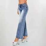 High Waisted Casual Straight Leg Wide Leg Jeans Womens Fashion Trendy Style Comfortable Fit Whol