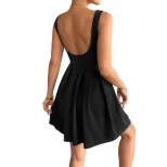 Summer Casual High Waist Dress Stylish Versatile Design Sexy Backless Comfortable Fabric Perfect