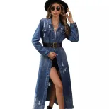 Vintage Slim Fit Long Sleeve Denim Dress for Women Waist Defining Stylish Comfortable Perfect fo