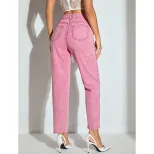 High Waisted Straight Leg Jeans Womens Fashion Casual Style European American Trends Wholesale A