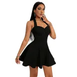 Halter Neck Twist Knot Dress Slim Fit Flared A Line Elegant Style Perfect for Parties and Events